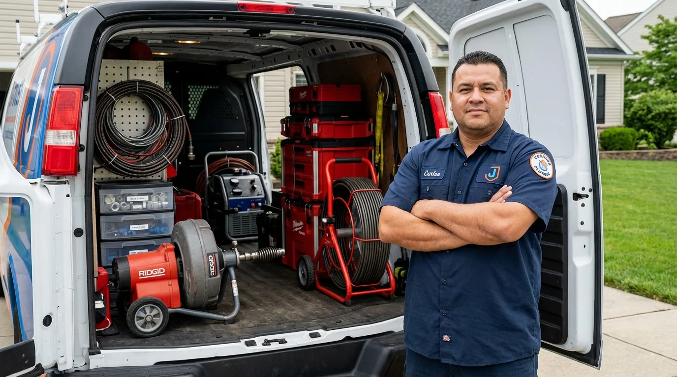 Professional drain cleaning equipment and Johns Plumbing LLC plumber in Greensburg