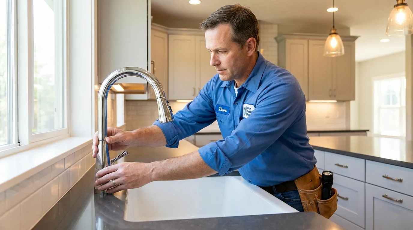 Kitchen faucet installation by Johns Plumbing LLC in Greensburg