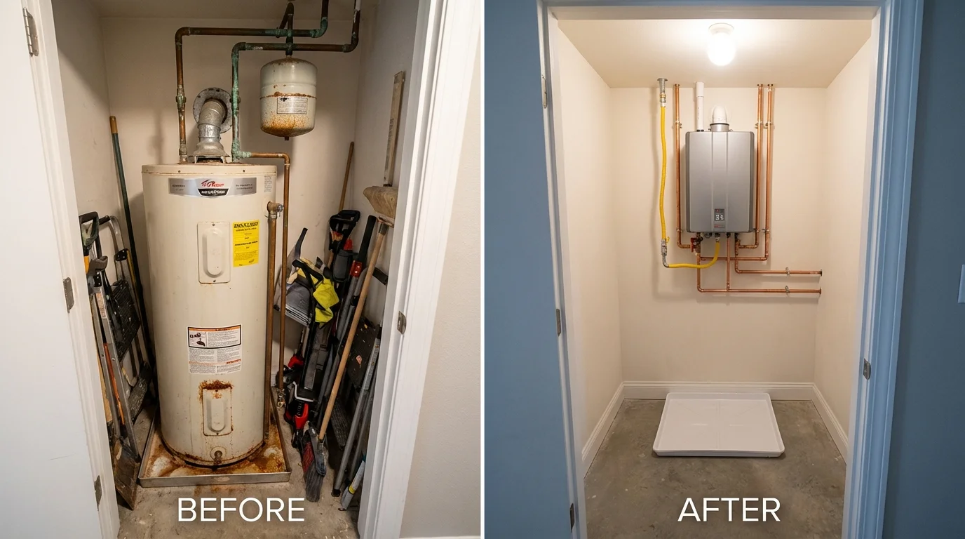 Tank water heater versus wall-mounted tankless unit comparison for Greensburg, KY homeowners